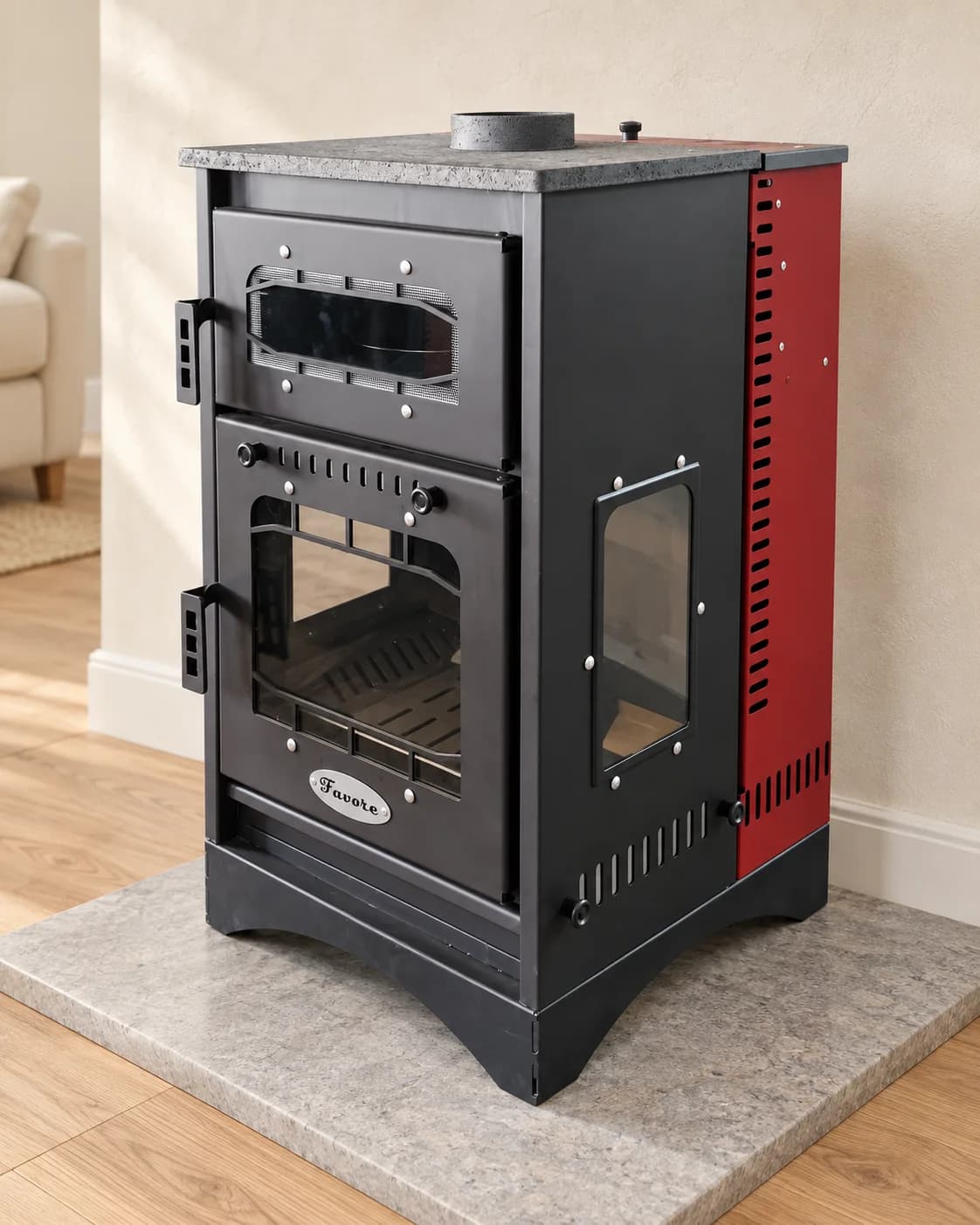 Picolla Wood & Pellet Fireplace with Oven — product photo